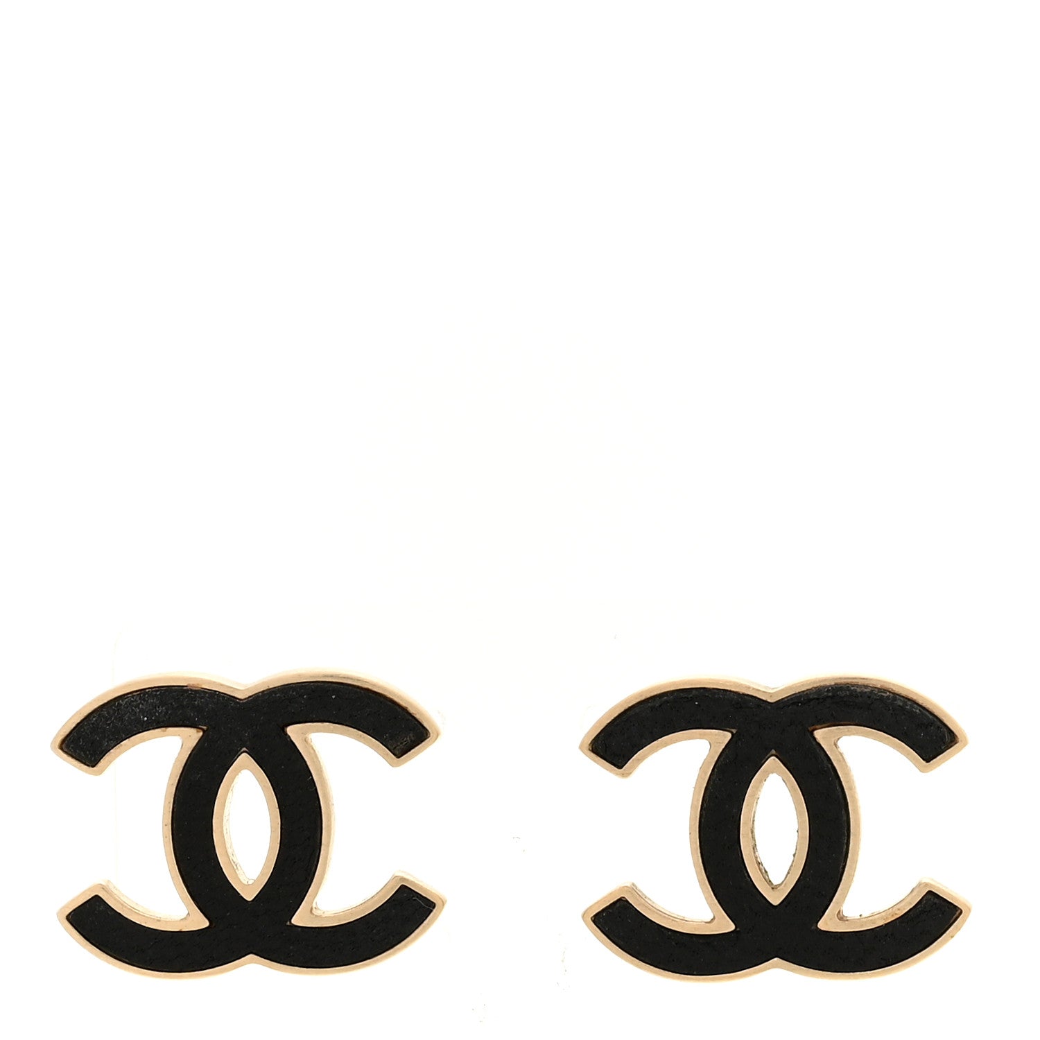 Chanel Lambskin CC Earrings Black 1 of 4