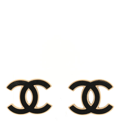 Chanel Lambskin CC Earrings Black 1 of 4