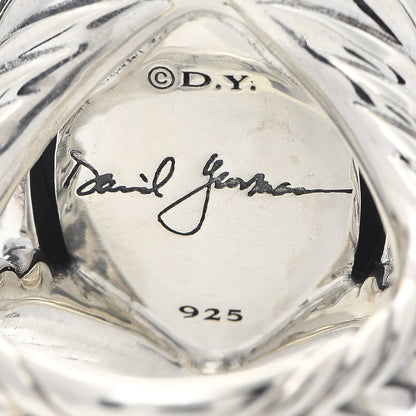 David Yurman Sterling Silver Diamond Black Orchid 18mm Signature Oval Ring 54 7 5 of 5