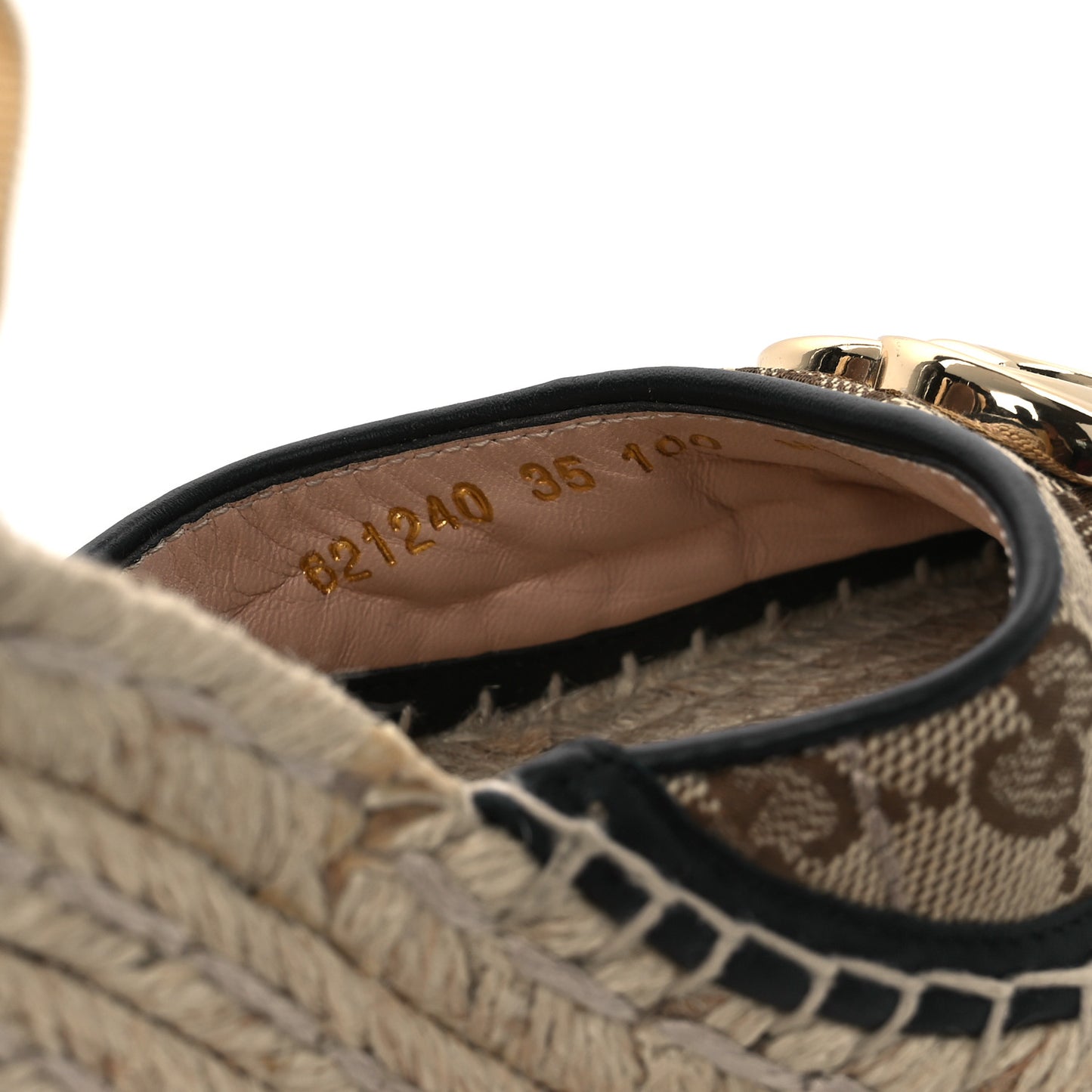 Monogram Matelasse GG Marmont Ankle Wrap Platform 35/120mm Espadrille Wedges 35 Beige Ebony Black Sand Storm