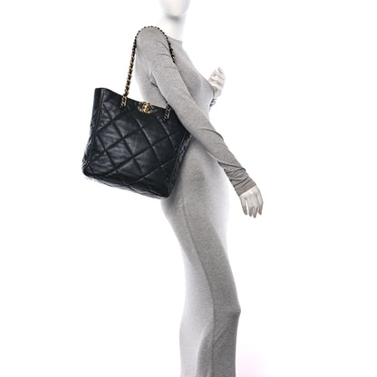 Chanel Lambskin Quilted Chanel 19 Shopping Bag Black 2 of 10