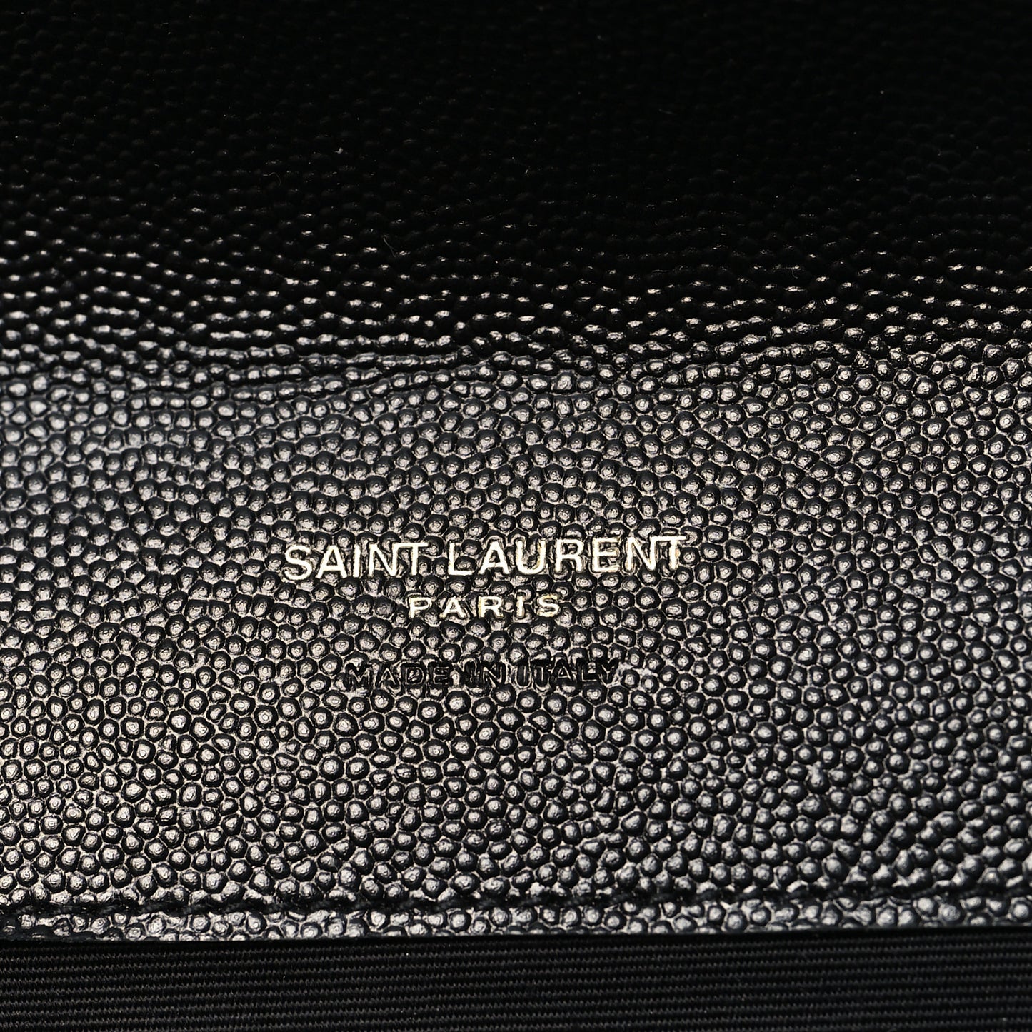 Grain De Poudre Matelasse Chevron Monogram Envelope Clutch Black