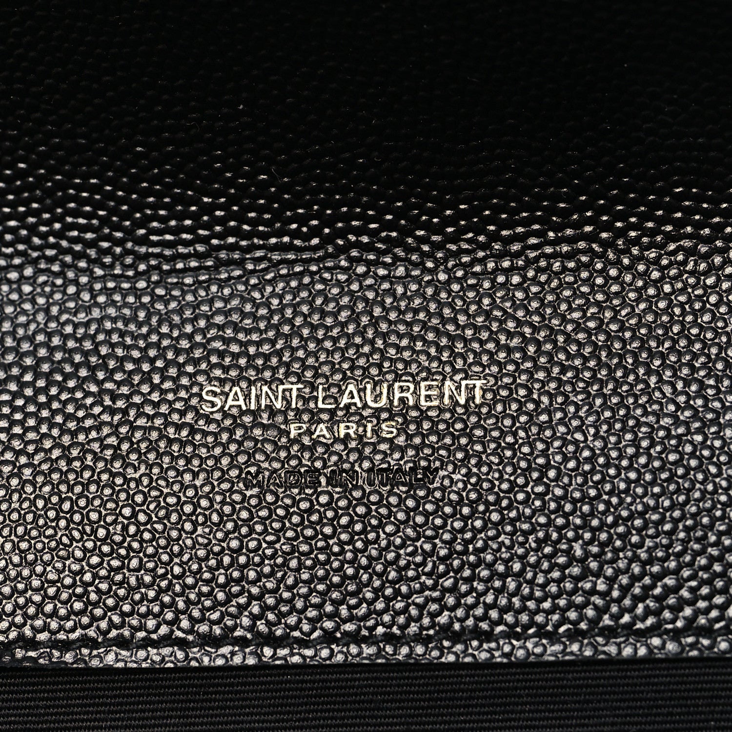 Saint Laurent Grain De Poudre Matelasse Chevron Monogram Envelope Clutch Black 6 of 7