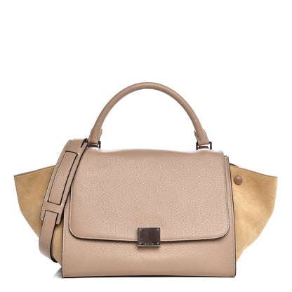 Celine Drummed Calfskin Suede Small Trapeze Dune 1 of 10