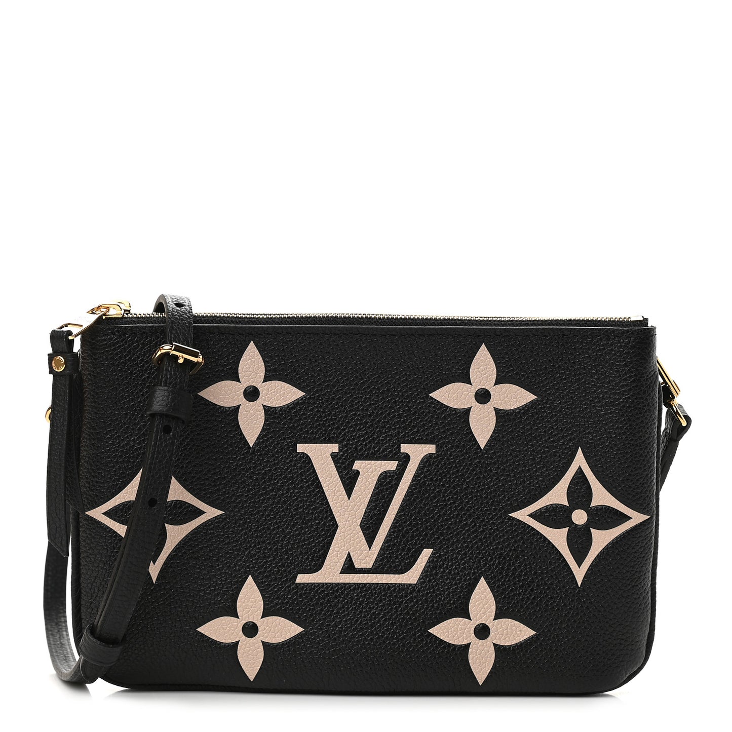 Empreinte Monogram Giant Double Zip Pochette Black Cream