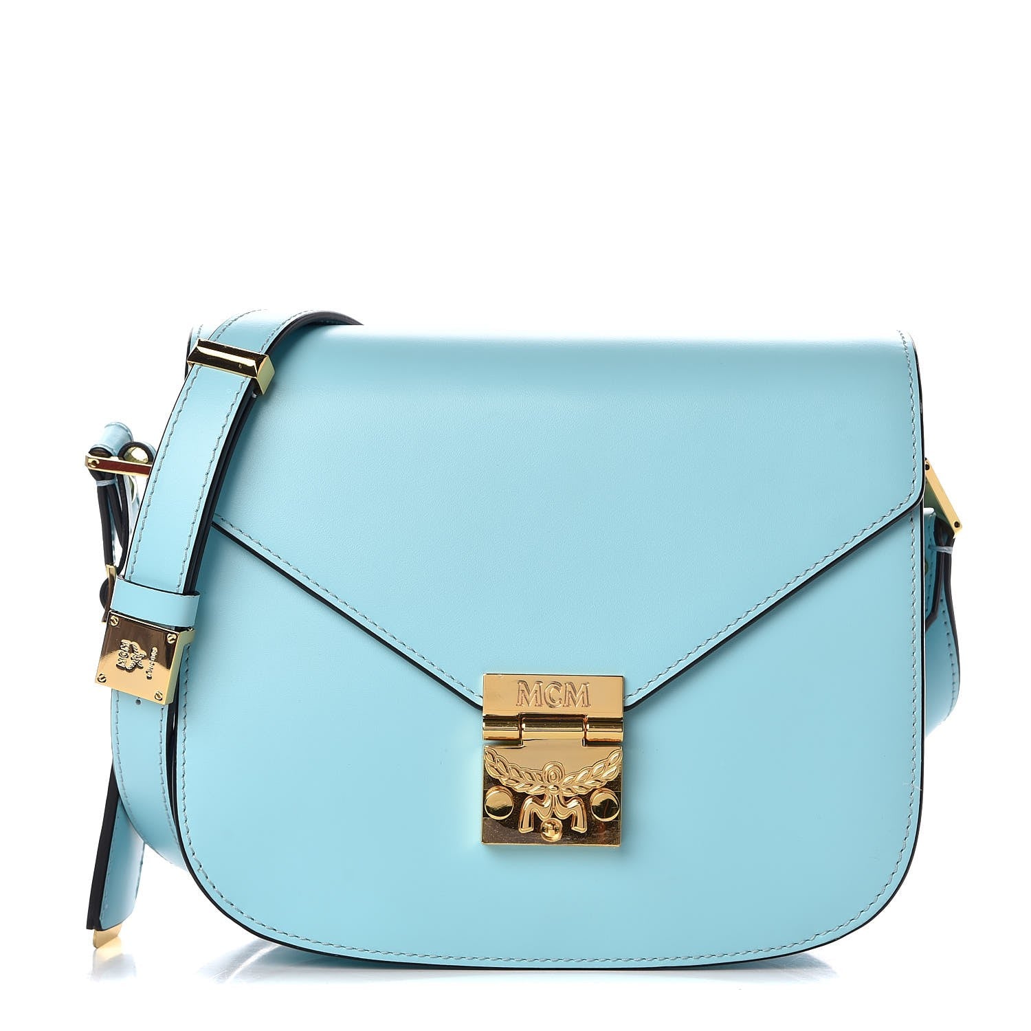 MCM Calfskin Patricia Crossbody Bag Liquid Blue 1 of 10