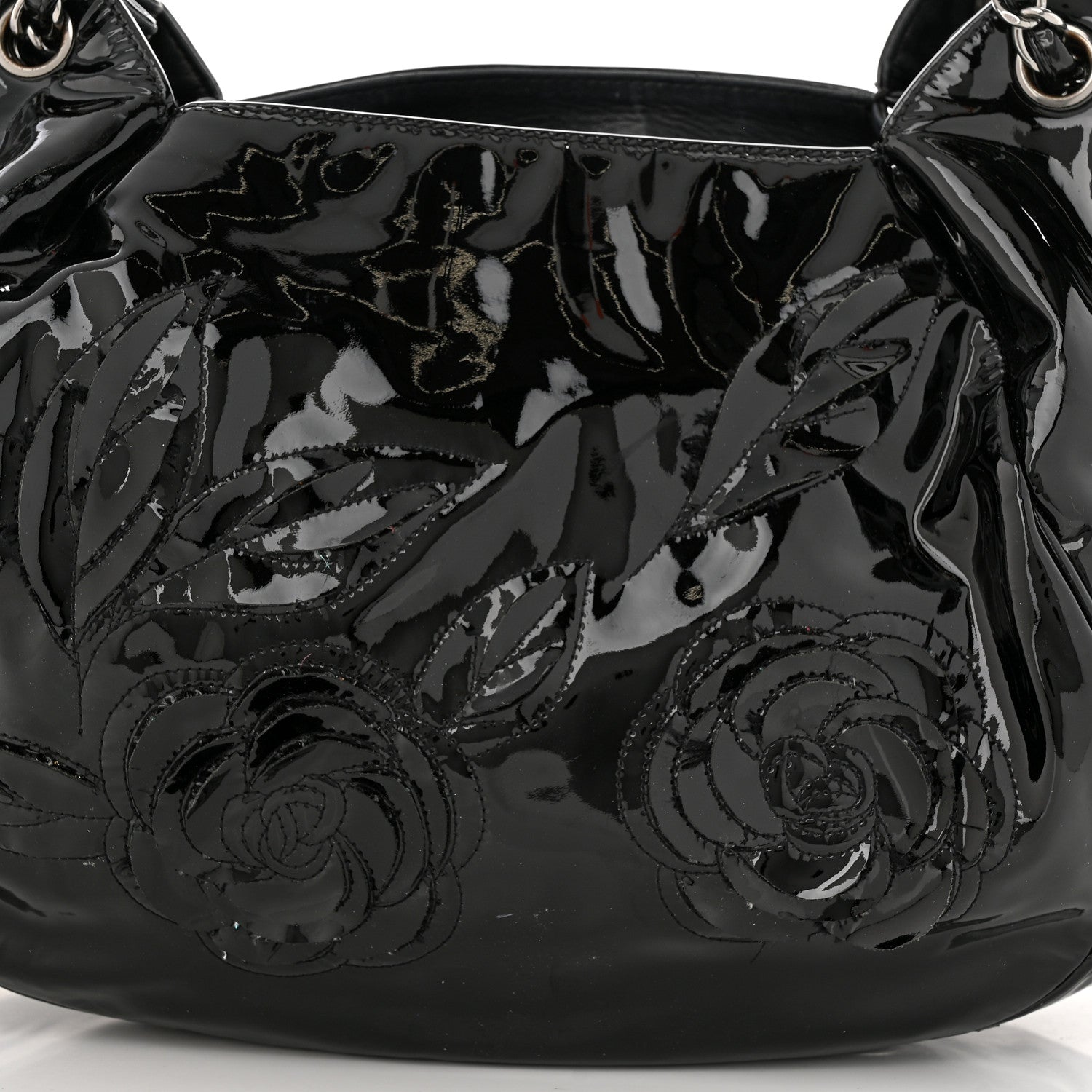 Chanel Patent Camellia Shoulder Bag Black 8 of 18