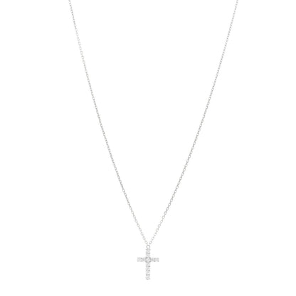 Cartier 18K White Gold Diamond Symbols Cross Pendant Necklace 1 of 5
