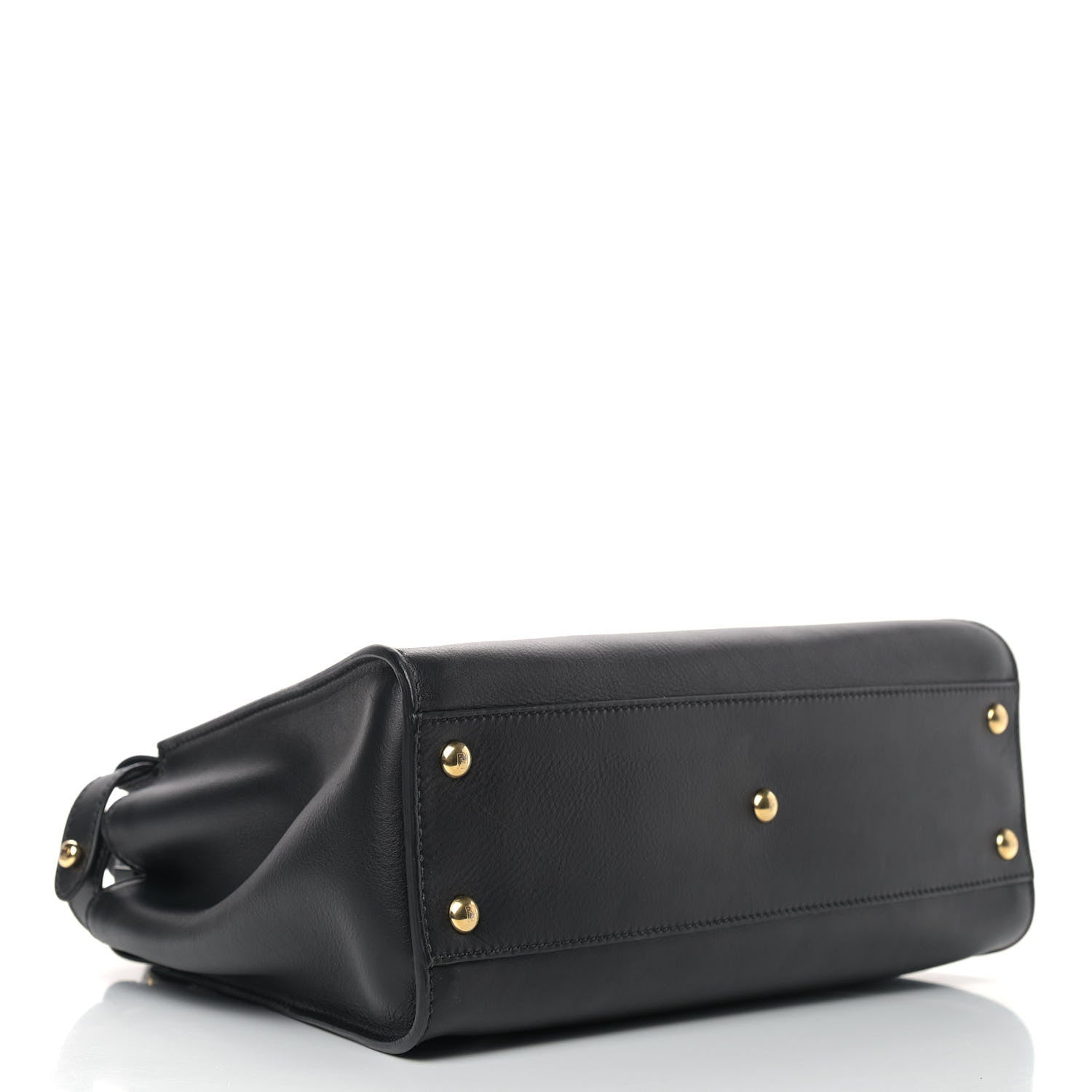 Fendi Vitello Seta Shiny Nappa Medium Peekaboo Iconic Satchel Black 3 of 9