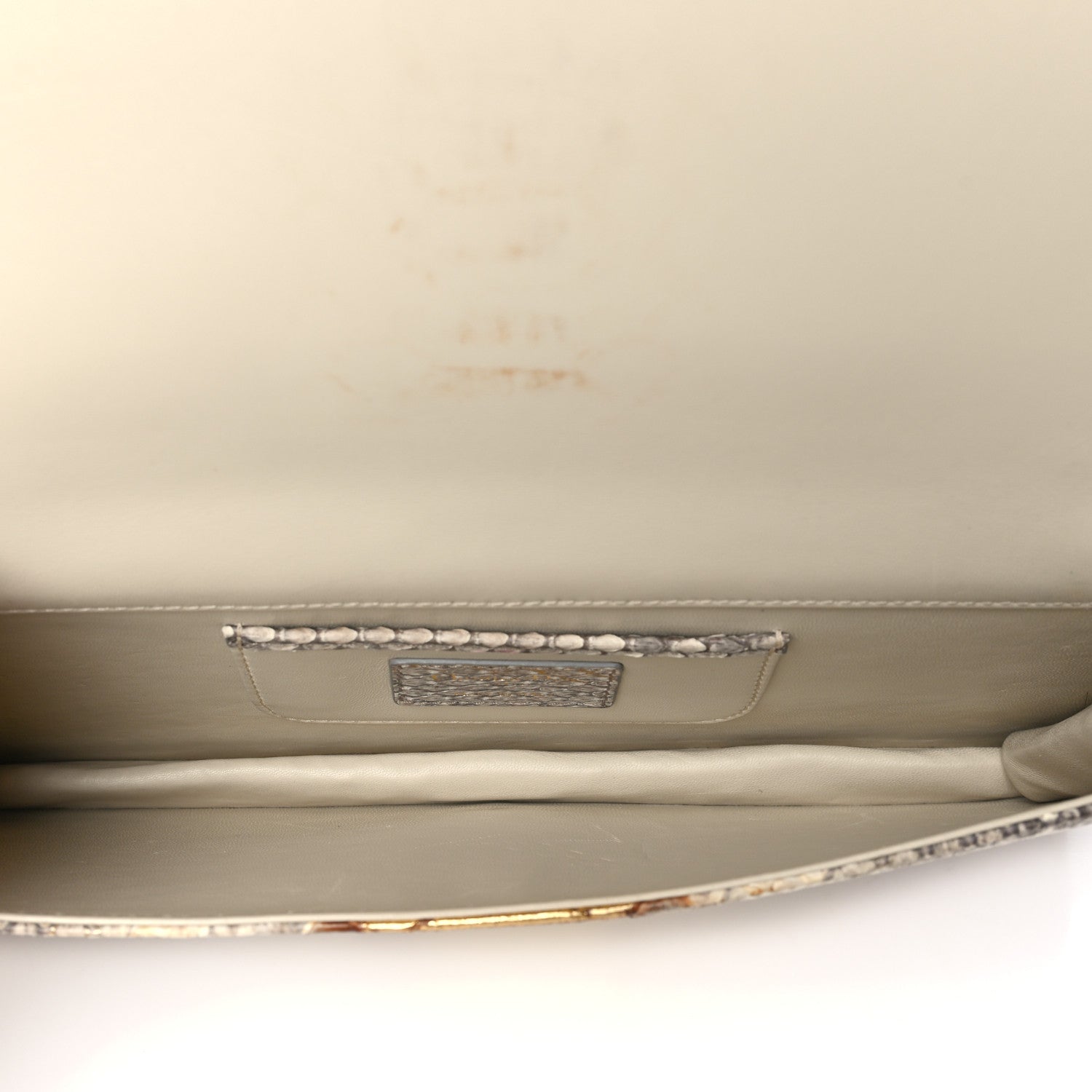 Christian Dior Metallic Snakeskin Lady Dior Croisiere Chain Clutch Beige Gold 5 of 10
