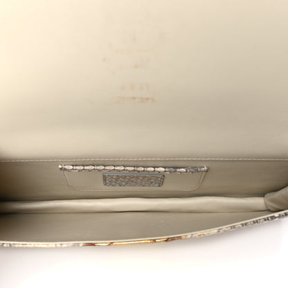 Christian Dior Metallic Snakeskin Lady Dior Croisiere Chain Clutch Beige Gold 5 of 10