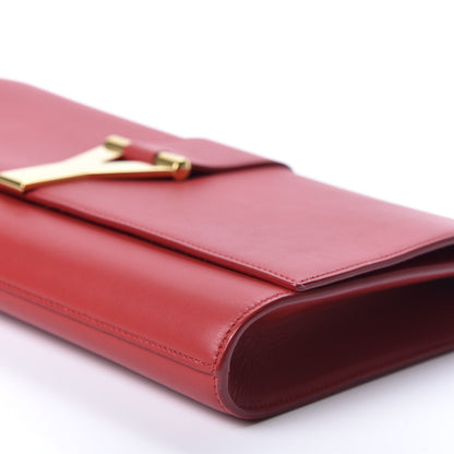 Saint Laurent Calfskin Classic Y Ligne Clutch Red 6 of 9