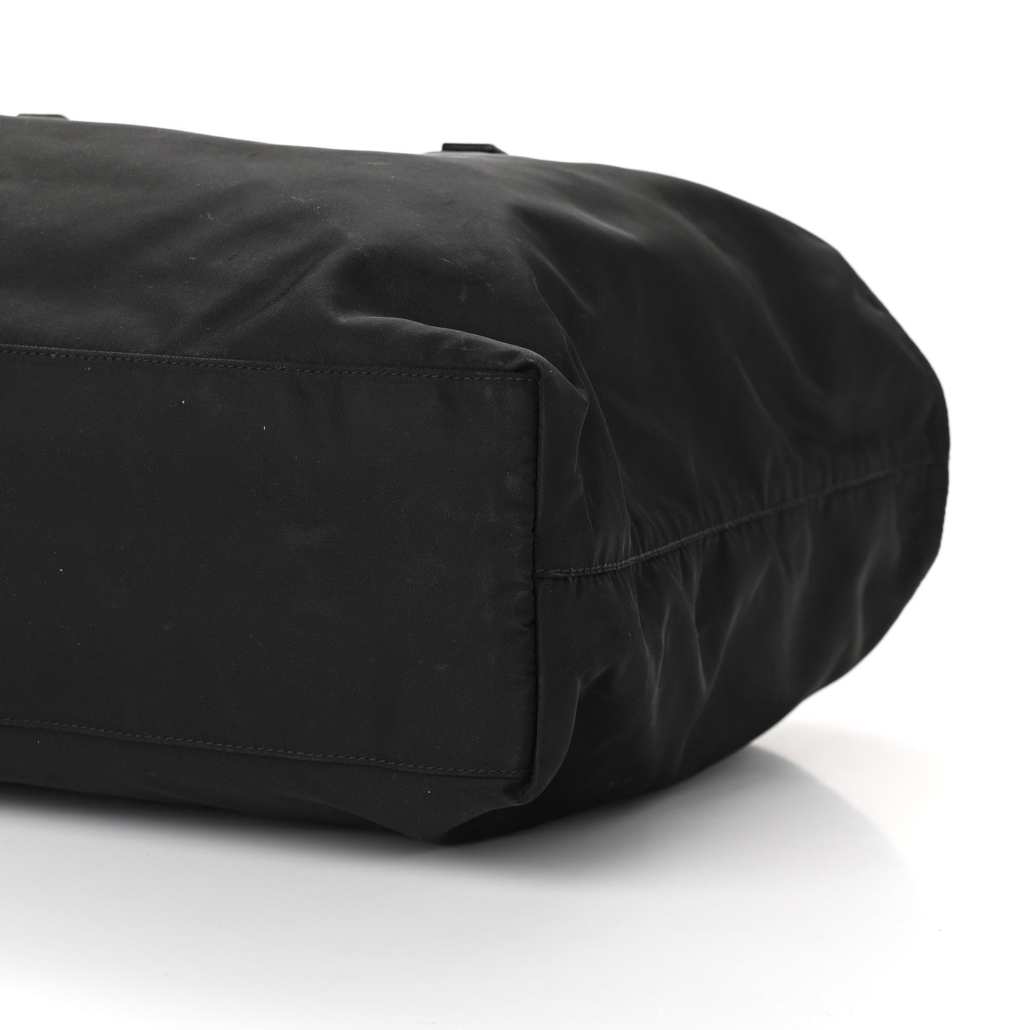 Tessuto Nylon Calfskin Shopping Tote Black
