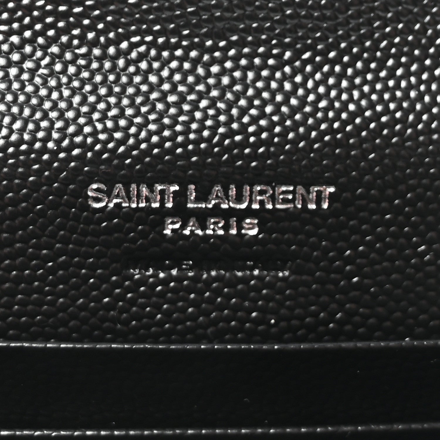 Saint Laurent Grain De Poudre Matelasse Chevron Small Monogram Envelope Wallet Black 6 of 7