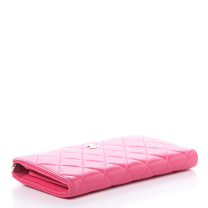 Chanel Lambskin Quilted Zip Around Wallet Fuchsia 4 of 8