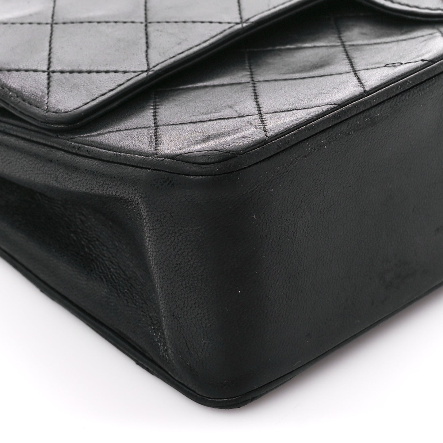 Lambskin Quilted Small Double Flap Black
