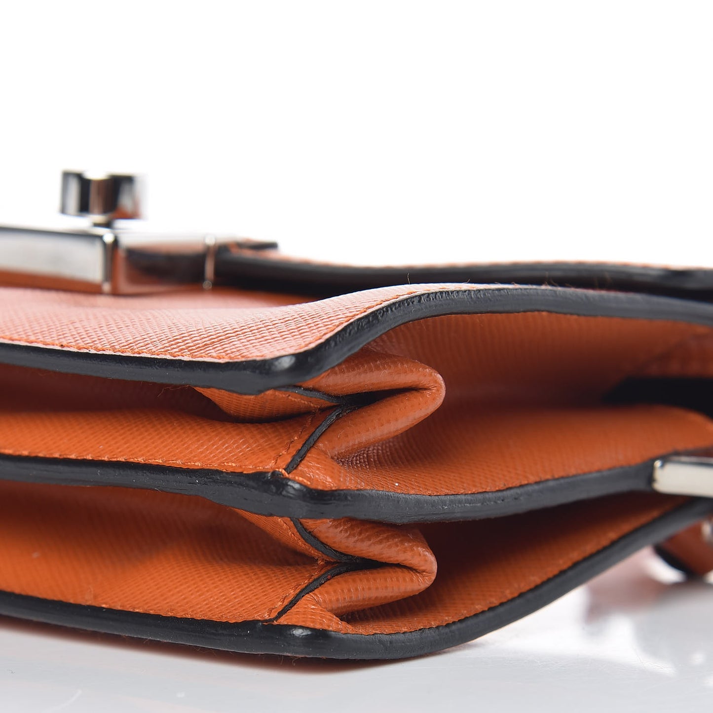 Saffiano Lux Mini Sound Crossbody Bag Papaya