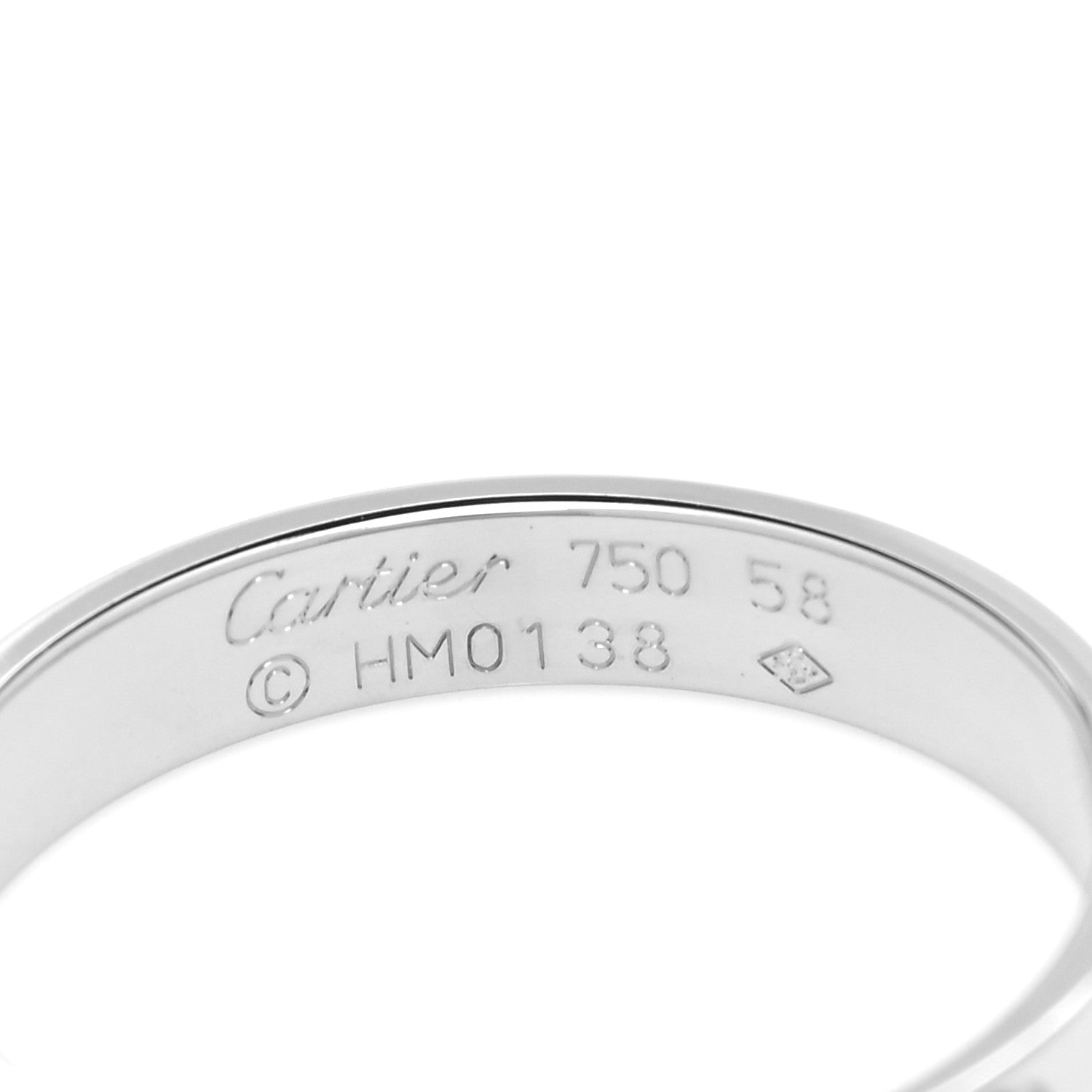 Cartier 18K White Gold 3.5mm LOVE Wedding Band Ring 58 8.5 4 of 4