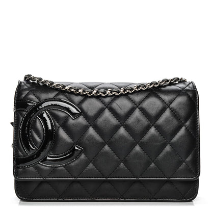 Chanel Calfskin Quilted Cambon Wallet On Chain WOC Black 1 of 10