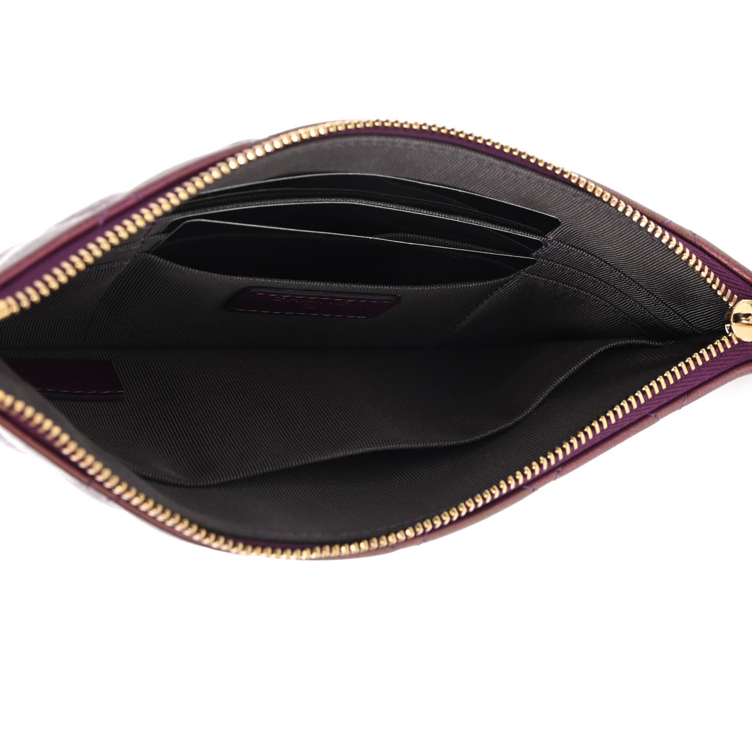 Chanel Iridescent Lambskin Quilted Cosmetic Case Purple 5 of 7