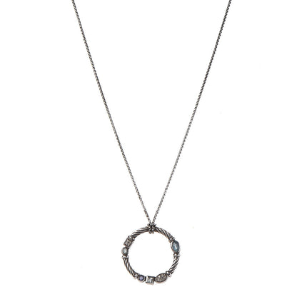 David Yurman Sterling Silver Diamond Blue Topaz Hampton Blue Topaz Iolite Confetti Pendant Necklace 1 of 6