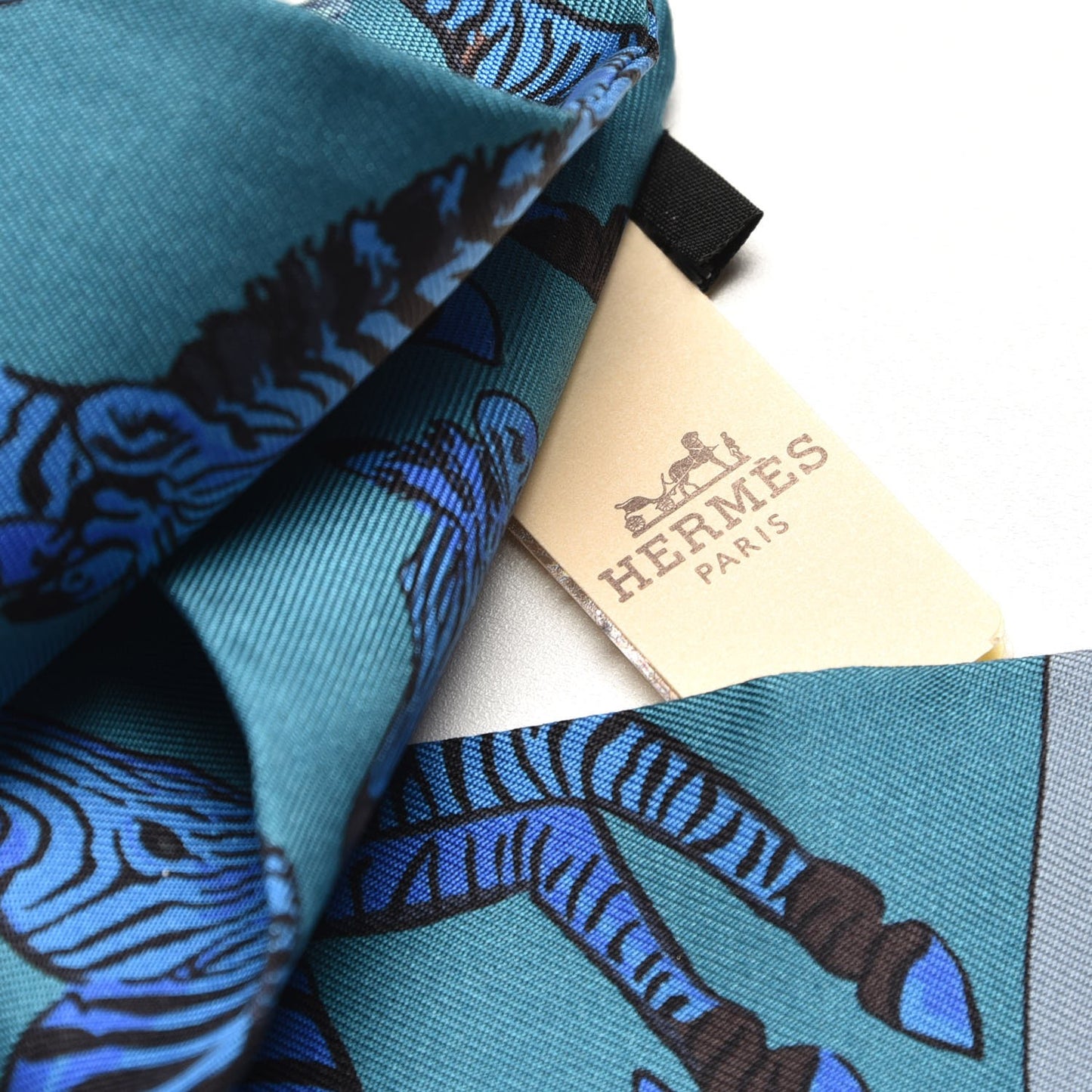 Silk Les Zebres Twilly Canard Noir Bleu Roy