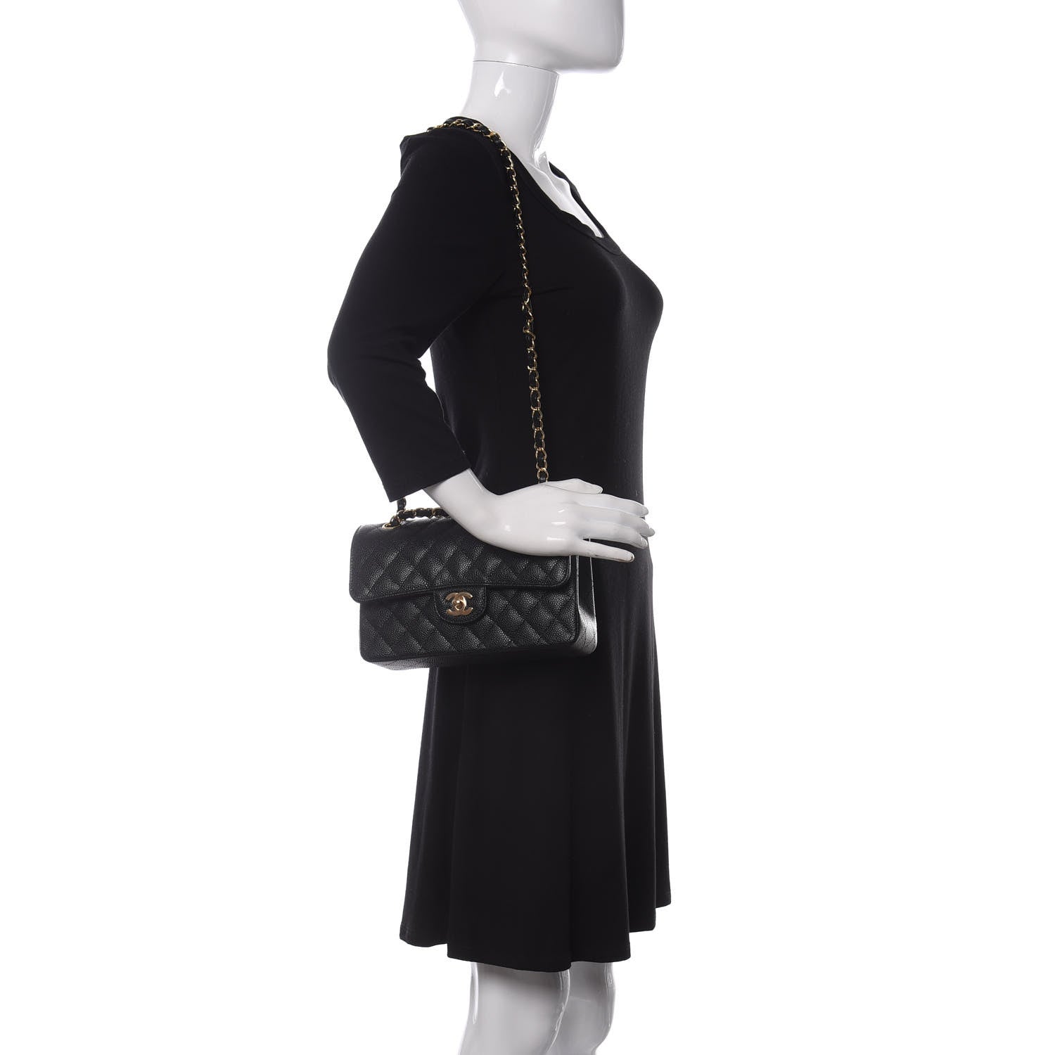 Chanel Caviar Quilted Small Double Flap Black 2 of 10