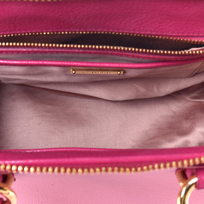 Miu Miu Goatskin Madras Bi-Color Bowling Bag Rosa Peonia 6 of 9