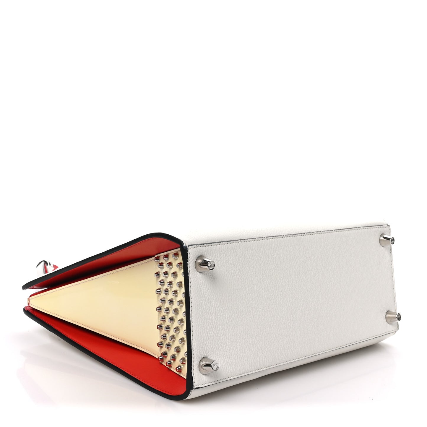Calfskin Empire Studded Medium Paloma Snow