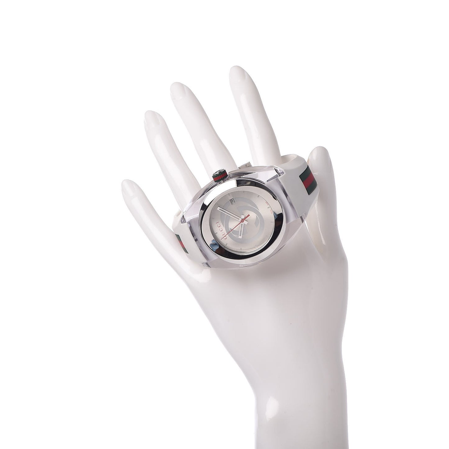 Stainless Steel Rubber 46mm Sync Web Quartz Watch White