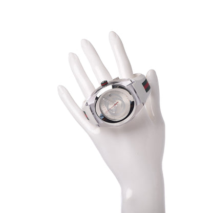 Gucci Stainless Steel Rubber 46mm Sync Web Quartz Watch White 2 of 7