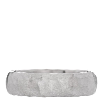 Tiffany 18K White Gold 6mm Mens Hammered Ring 62 10 3 of 6