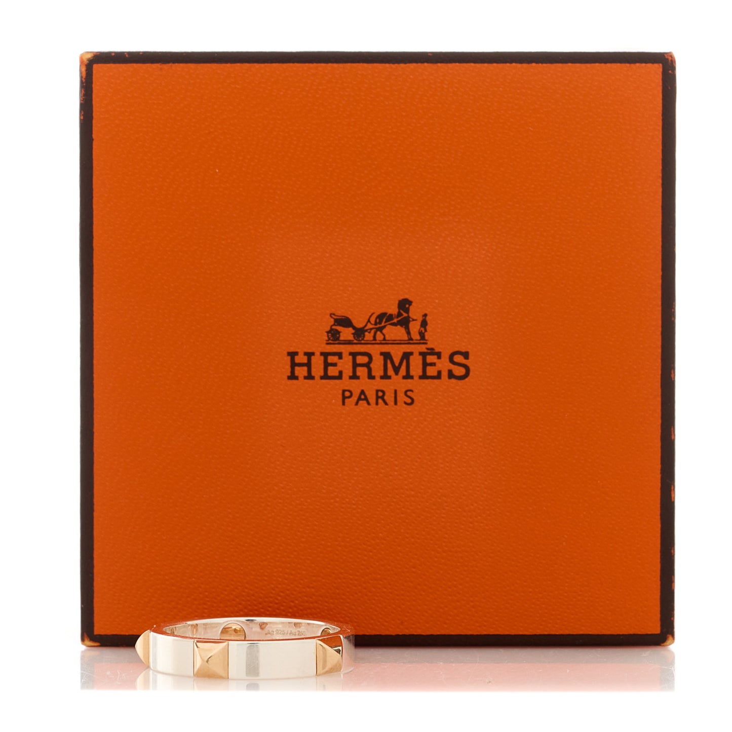 Sterling Silver 18K Rose Gold Clou d' H Ring 59 8.75