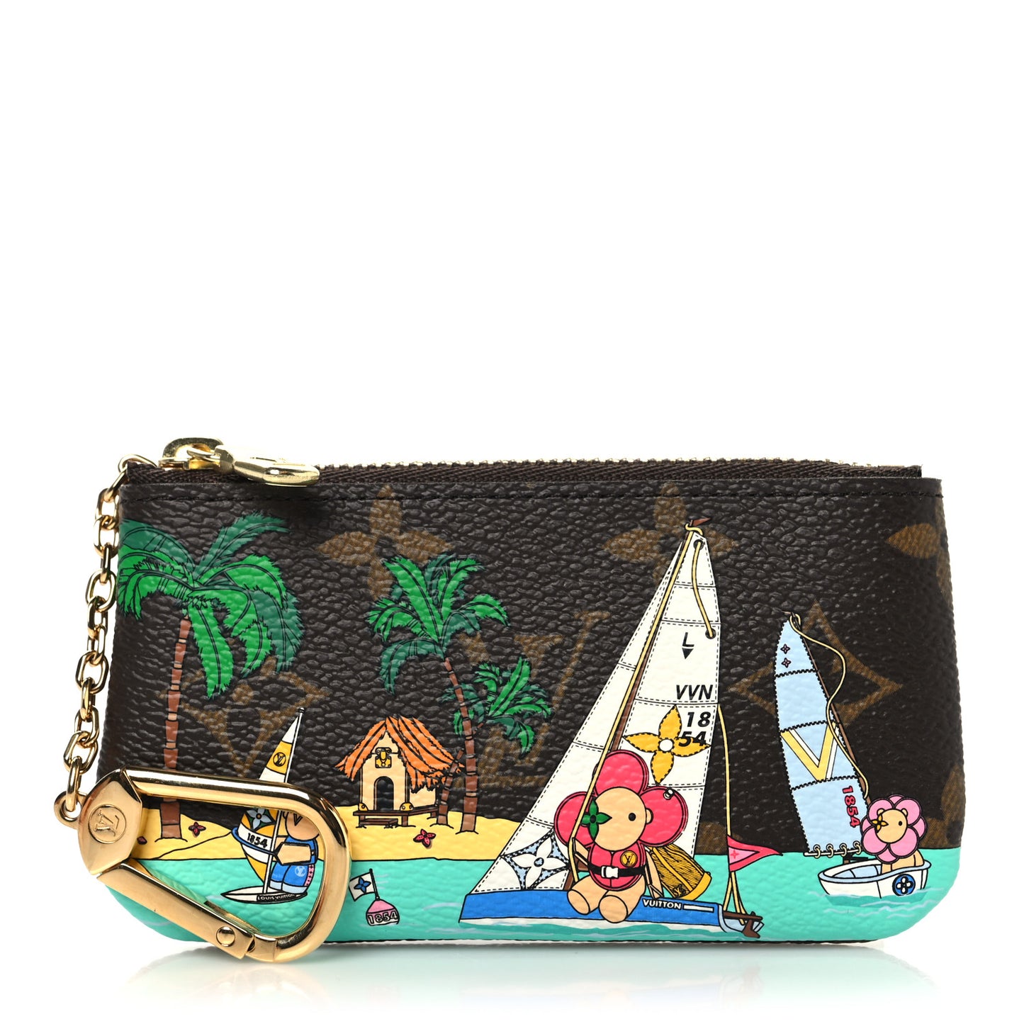 Monogram 2023 Christmas Animation Sailing Vivienne Key Pouch Dragonfruit Pink