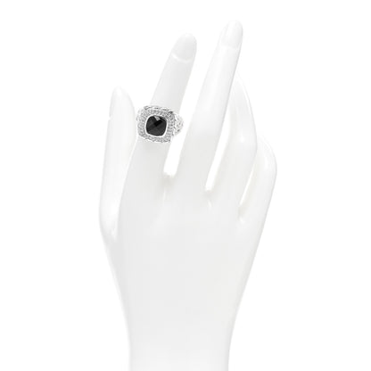 John Hardy Sterling Silver Black Garnet Diamond Classic Chain Ring 52 6 2 of 4