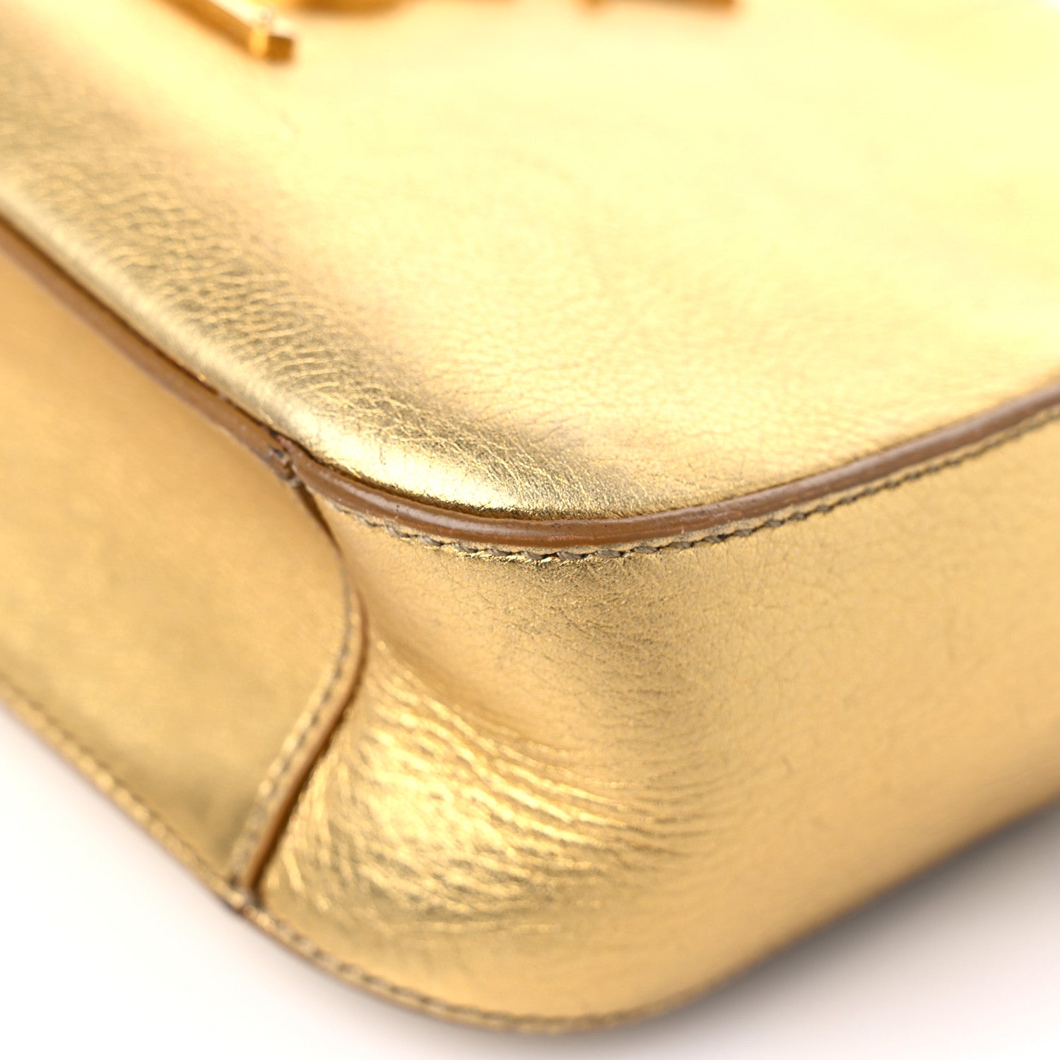Saint Laurent Metallic Calfskin Small Classic Monogram Camera Bag Gold 8 of 18