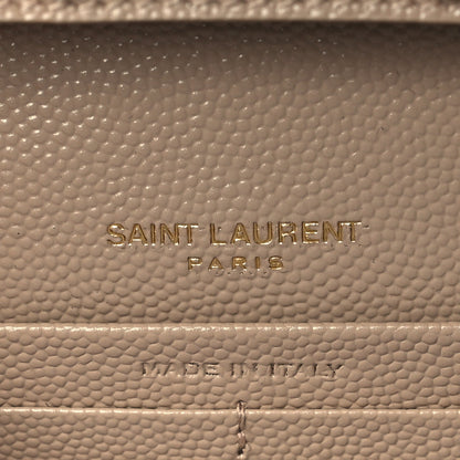 Saint Laurent Grain De Poudre Matelasse Chevron Monogram Chain Wallet Nude Powder 6 of 9