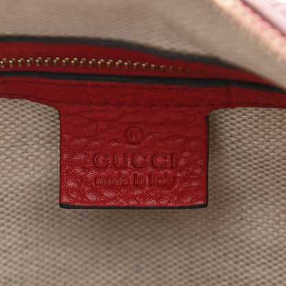 Gucci Pebbled Calfskin Medium Soho Boston Red 6 of 17