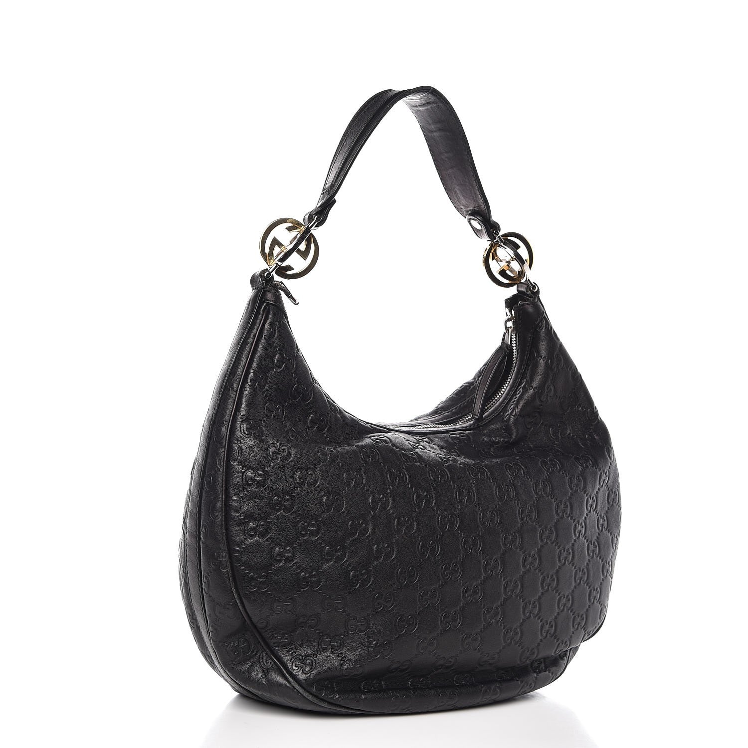 Gucci Guccissima Medium GG Twins Hobo Black 3 of 12