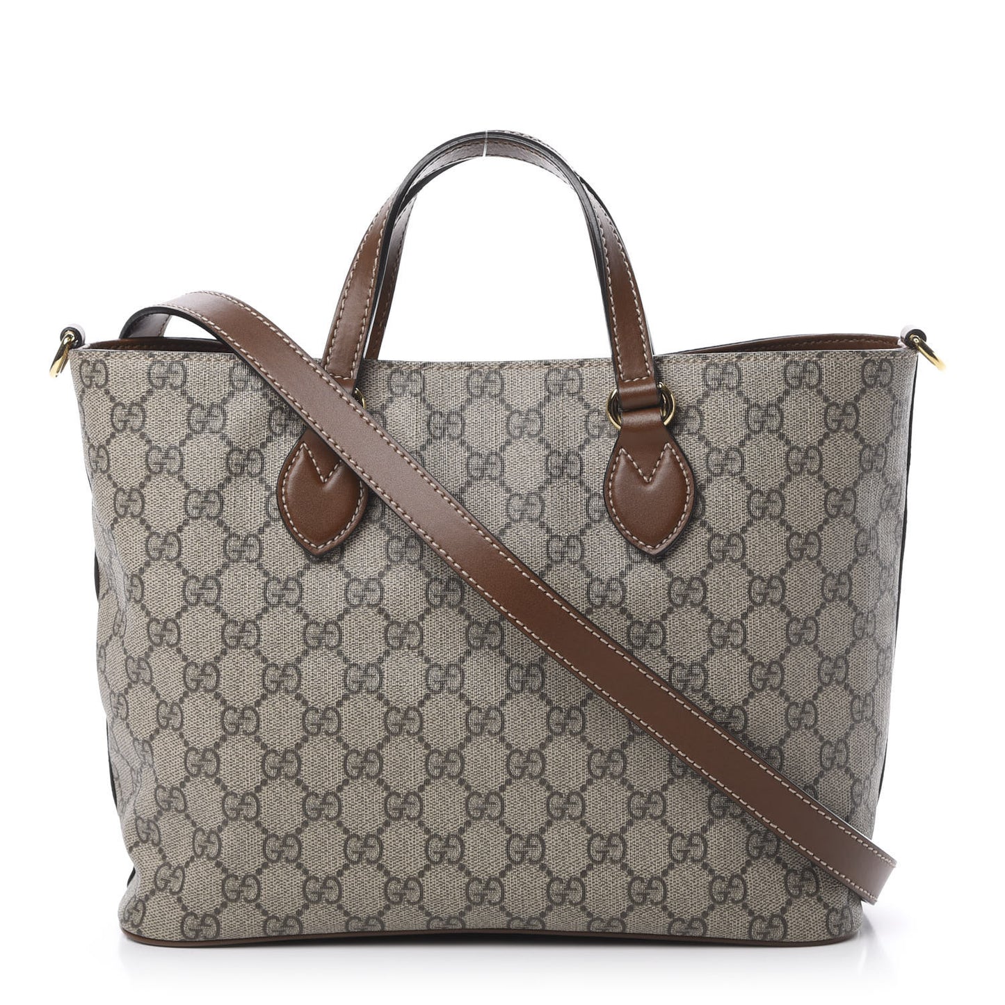 Soft GG Supreme Monogram Small Crossbody Tote Beige Cuir
