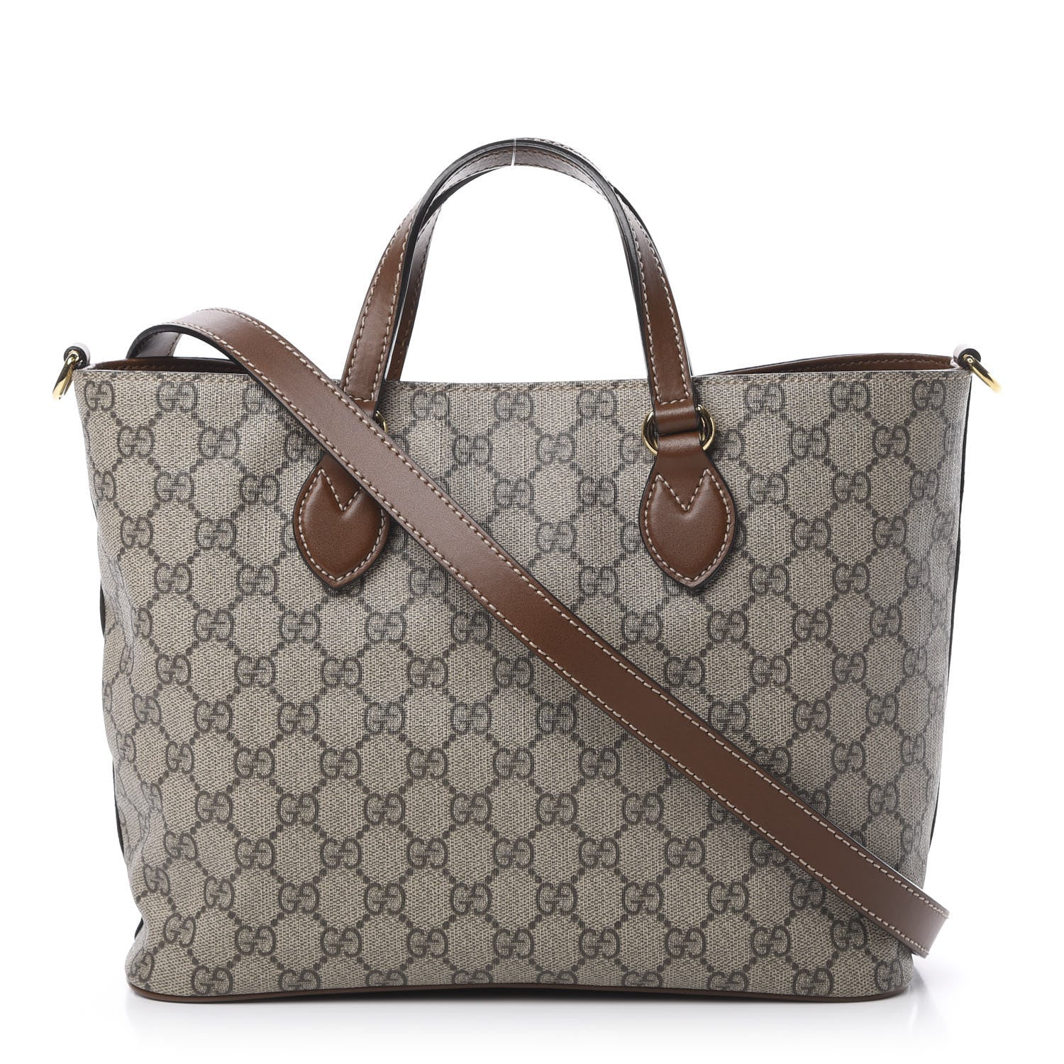 Gucci Soft GG Supreme Monogram Small Crossbody Tote Beige Cuir 1 of 11