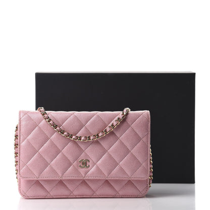 Chanel Iridescent Caviar Quilted Wallet on Chain WOC Rose Pink 12 of 12