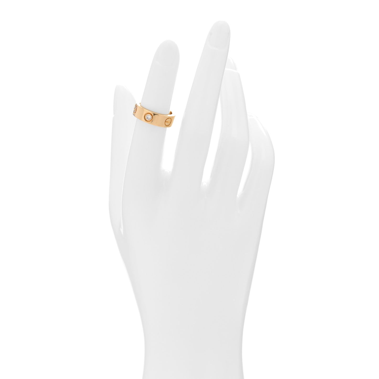 18K Yellow Gold 3 Diamond 5.5mm LOVE Ring 47 4