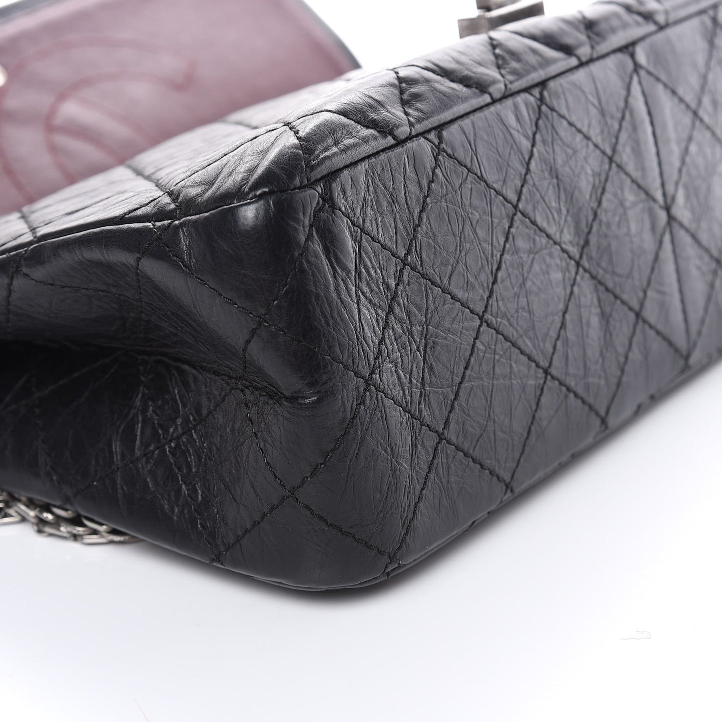 Aged Calfskin Quilted 2.55 Reissue 227 Flap Black