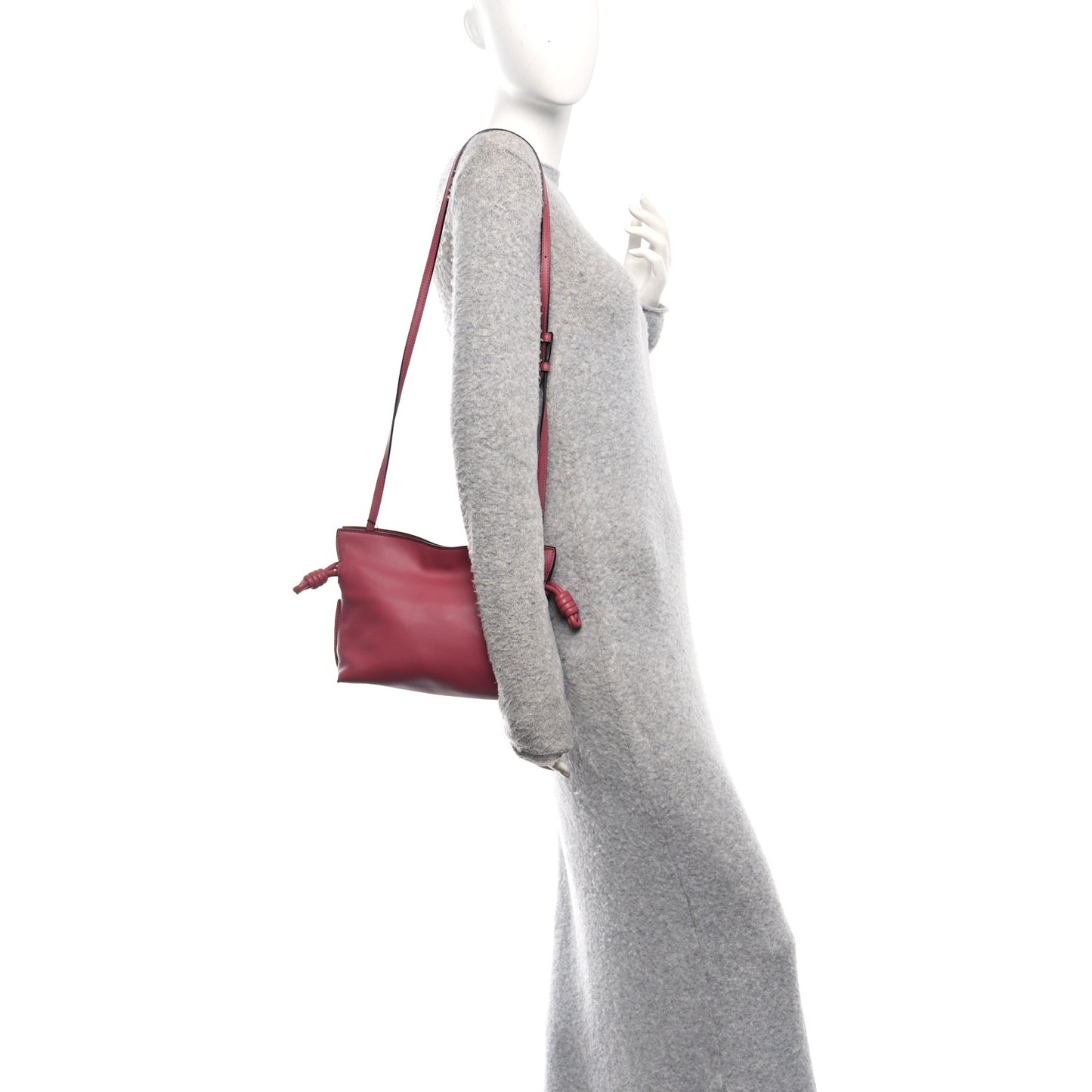 Calfskin Mini Flamenco Knot Clutch Pink