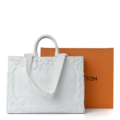 Louis Vuitton Calfskin LV Ornament Sac Plat 24H Optic White 16 of 16