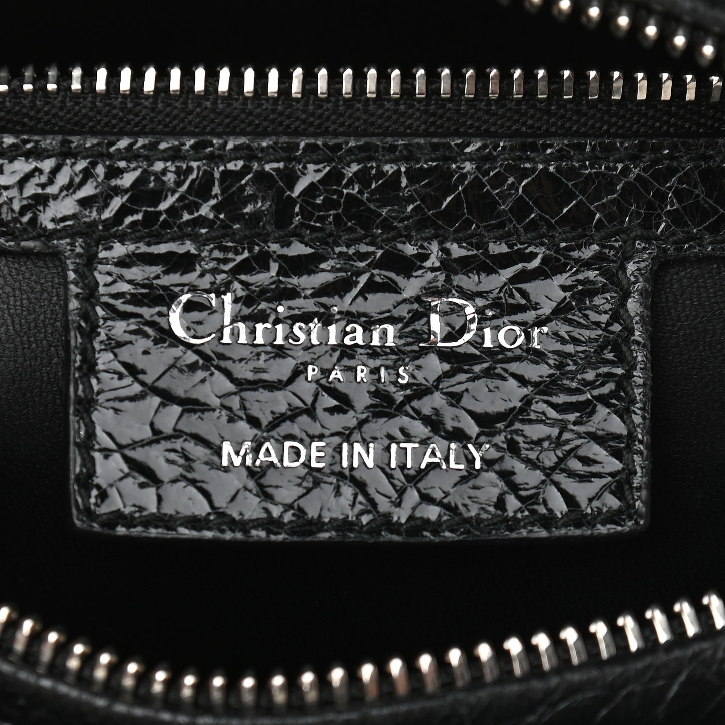 Ceramic Effect Deerskin Jeweled Swan Lady Dior Black