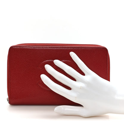 Chanel Caviar Large CC Timeless Zip Around Organizer Wallet Red 2 of 9