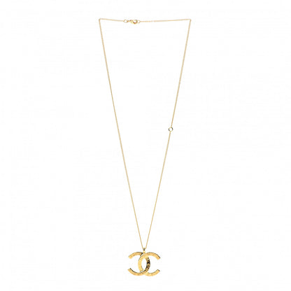 Chanel Metal CC Paris Button Necklace Gold 3 of 5