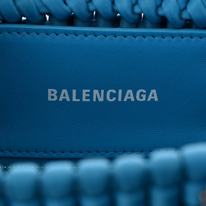 Balenciaga Recycled Nylon Faux Calfskin XXS Bistro Basket Cyan White 6 of 10